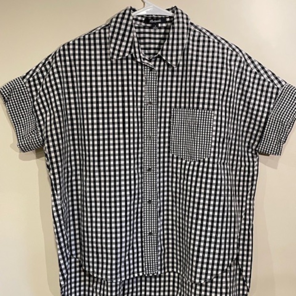 Madewell - Gingham Play Button Down Size Small - image 2